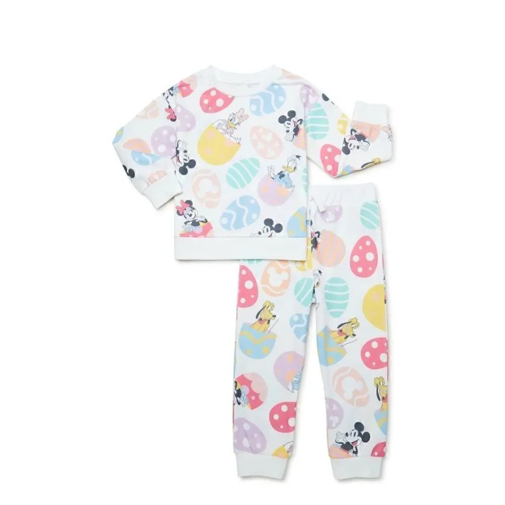 NWT Disney Unisex Toddler Mickey & Friends Easter Sweatshirt and Pants Set